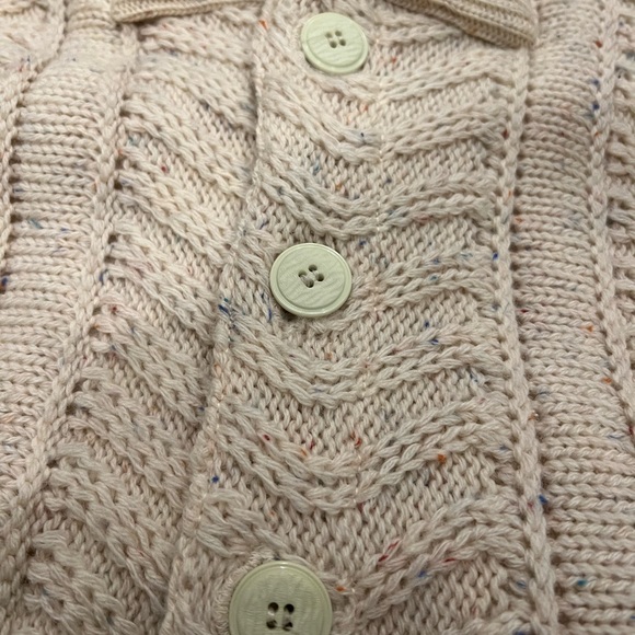 Tundra beige colourful speckled wool button up THICK cardigan - Picture 3 of 13